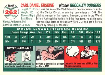 1995 Topps Archives Brooklyn Dodgers #86 Carl Erskine Back