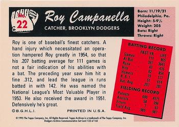 1995 Topps Archives Brooklyn Dodgers #122 Roy Campanella Back