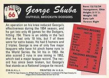1995 Topps Archives Brooklyn Dodgers #126 George Shuba Back