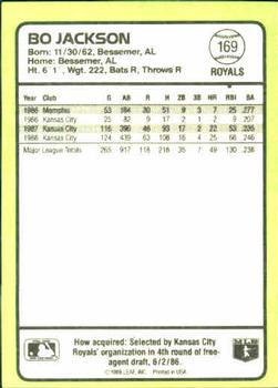 1989 Donruss Baseball's Best #169 Bo Jackson Back