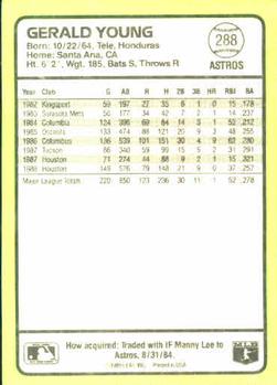 1989 Donruss Baseball's Best #288 Gerald Young Back