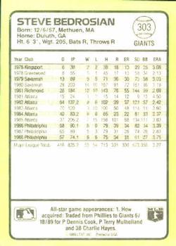 1989 Donruss Baseball's Best #303 Steve Bedrosian Back