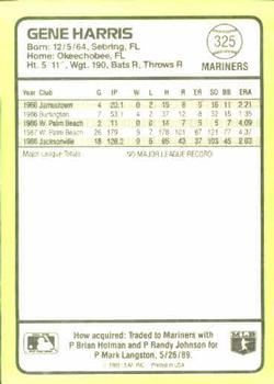1989 Donruss Baseball's Best #325 Gene Harris Back