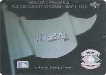 1992 Upper Deck - Heroes of Baseball Pennant Holograms #NNO Atlanta Braves Front
