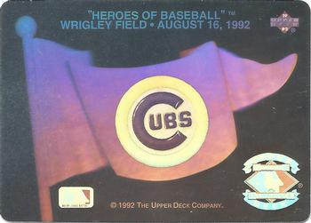 1992 Upper Deck - Heroes of Baseball Pennant Holograms #NNO Chicago Cubs Front