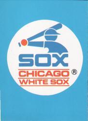 1983 Fleer Star Stickers #NNO Chicago White Sox Checklist Front