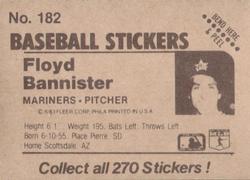 1983 Fleer Star Stickers #182 Floyd Bannister Back