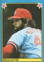 1983 Fleer Star Stickers #1 Bruce Sutter Front