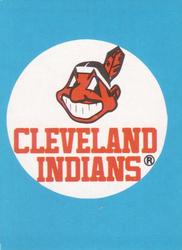 1983 Fleer Star Stickers #NNO Cleveland Indians Checklist Front
