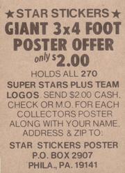 1983 Fleer Star Stickers #NNO New York Mets Back