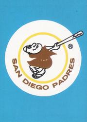 1983 Fleer Star Stickers #NNO San Diego Padres Checklist Front