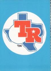 1983 Fleer Star Stickers #NNO Texas Rangers Checklist Front