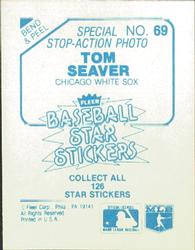 1985 Fleer Star Stickers #69 Tom Seaver Back