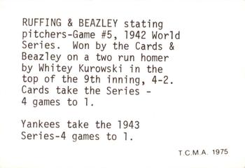 1975 TCMA 1942-1946 St. Louis Cardinals #NNO Red Ruffing / Johnny Beazley Back