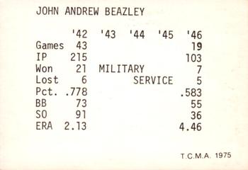 1975 TCMA 1942-1946 St. Louis Cardinals #NNO John Beazley Back