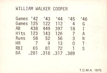 1975 TCMA 1942-1946 St. Louis Cardinals #NNO Walker Cooper Back