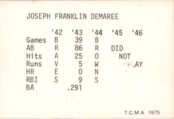 1975 TCMA 1942-1946 St. Louis Cardinals #NNO Frank Demaree Back
