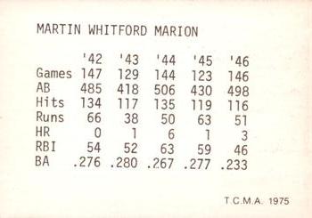 1975 TCMA 1942-1946 St. Louis Cardinals #NNO Marty Marion Back