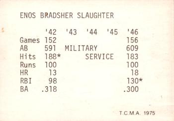 1975 TCMA 1942-1946 St. Louis Cardinals #NNO Enos Slaughter Back