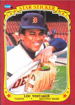 1986 Fleer Star Stickers #126 Lou Whitaker Front