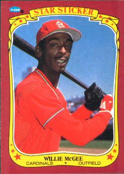 1986 Fleer Star Stickers #74 Willie McGee Front