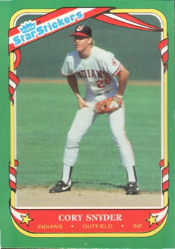 1987 Fleer Star Stickers #113 Cory Snyder Front