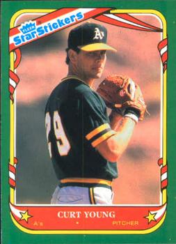 1987 Fleer Star Stickers #129 Curt Young Front