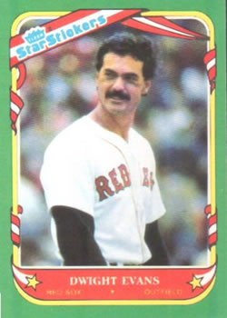 1987 Fleer Star Stickers #38 Dwight Evans Front