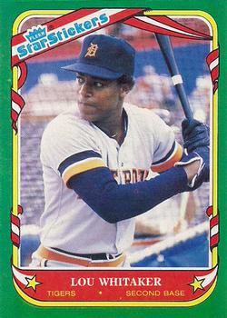 1987 Fleer Star Stickers #122 Lou Whitaker Front