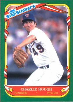 1987 Fleer Star Stickers #62 Charlie Hough Front