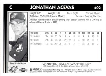 2000 Choice Winston-Salem Warthogs Update #02 Jonathan Aceves Back