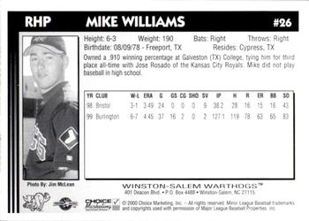 2000 Choice Winston-Salem Warthogs Update #26 Michael Williams Back