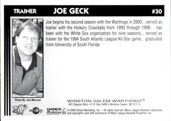 2000 Choice Winston-Salem Warthogs Update #30 Joe Geck Back