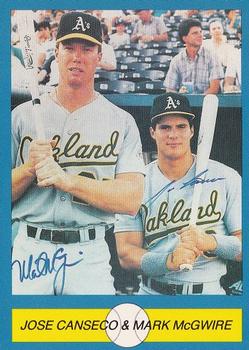 1989 Pacific Cards & Comics Signature (unlicensed) #8 Jose Canseco / Mark McGwire Front