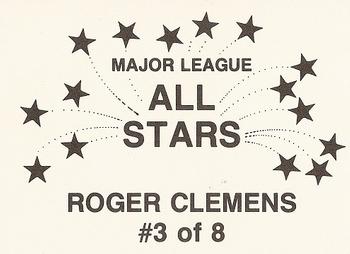 1989 Major League All-Stars (unlicensed) #3 Roger Clemens Back