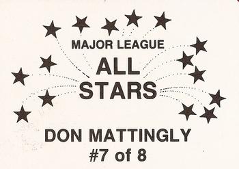 1989 Major League All-Stars (unlicensed) #7 Don Mattingly Back