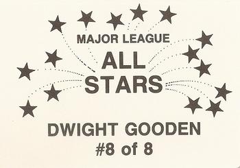 1989 Major League All-Stars (unlicensed) #8 Dwight Gooden Back