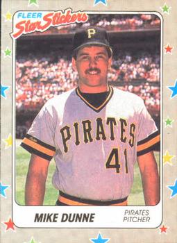 1988 Fleer Star Stickers #115 Mike Dunne Front