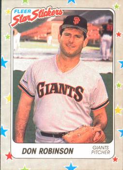 1988 Fleer Star Stickers #131 Don Robinson Front
