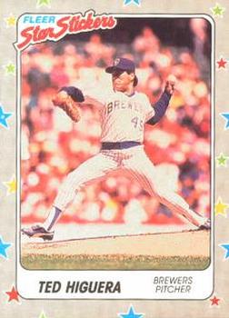1988 Fleer Star Stickers #37 Ted Higuera Front