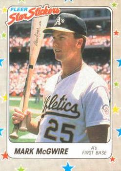 1988 Fleer Star Stickers #56 Mark McGwire Front