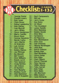 1989 Topps Senior League #132 Checklist Front