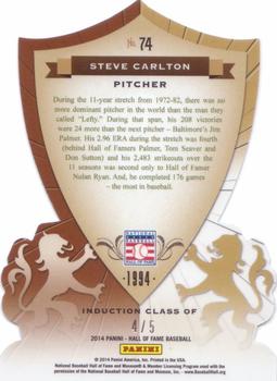 2014 Panini Hall of Fame 75th Year Anniversary - Crusades Green Die Cut #74 Steve Carlton Back