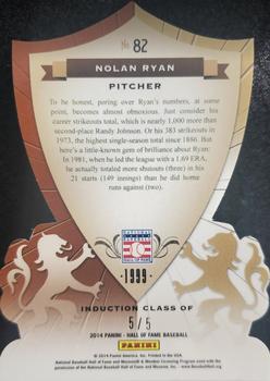 2014 Panini Hall of Fame 75th Year Anniversary - Crusades Green Die Cut #82 Nolan Ryan Back