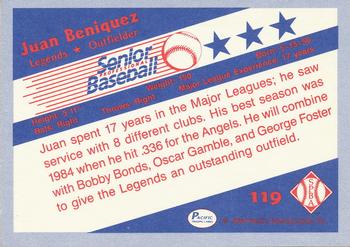 1990 Pacific Senior League #119 Juan Beniquez Back