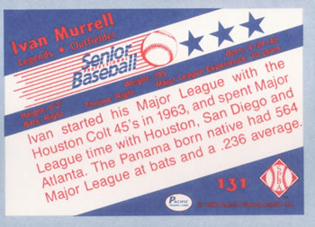 1990 Pacific Senior League #131 Ivan Murrell Back