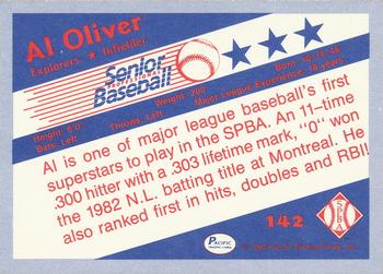 1990 Pacific Senior League #142 Al Oliver Back