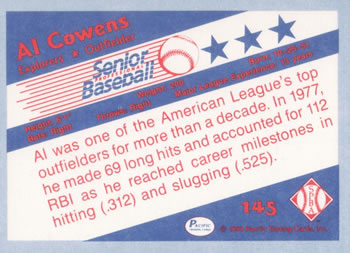 1990 Pacific Senior League #145 Al Cowens Back