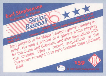 1990 Pacific Senior League #159 Earl Stephenson Back
