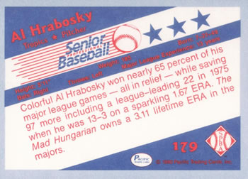 1990 Pacific Senior League #179 Al Hrabosky Back